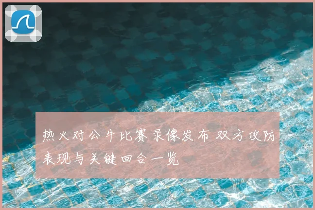 热火对公牛比赛录像发布 双方攻防表现与关键回合一览